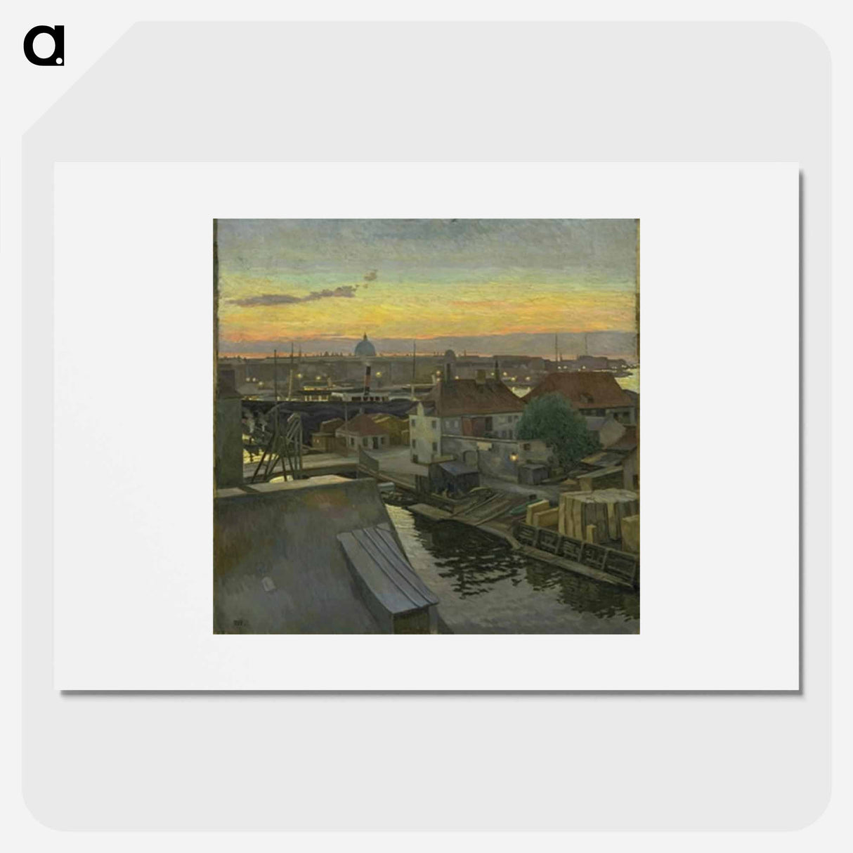 View of Wilders Plads at Christianshavn.Evening - エドヴァルド ウェイ Poster.