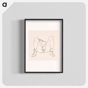 アートポスター-Reclining Nude with Boots - エゴン シーレ Poster.