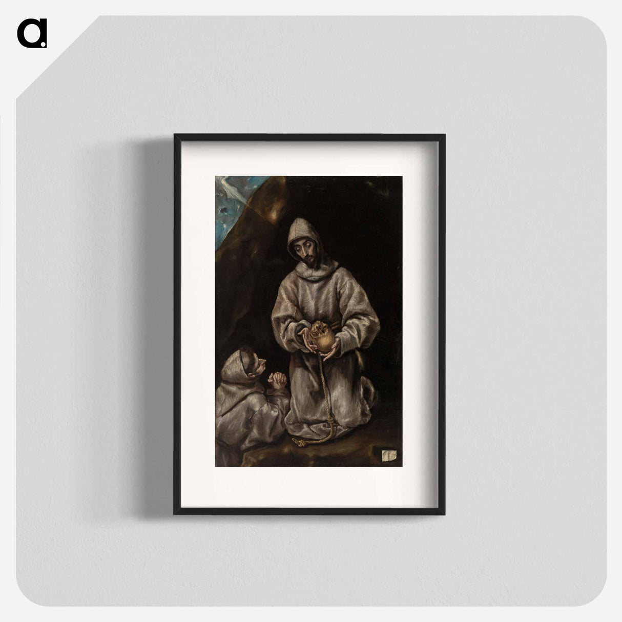 Saint Francis and Brother Leo Meditating on Death - エル グレコ Poster.