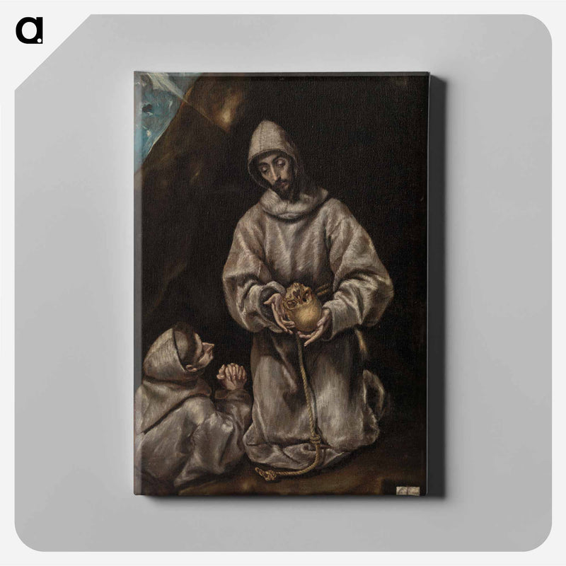 Saint Francis and Brother Leo Meditating on Death - エル グレコ Canvas.