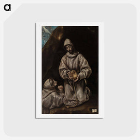 アートポストカード-Saint Francis and Brother Leo Meditating on Death - エル グレコ Postcard.