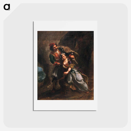 アートポストカード-ブラウン - ウジェーヌ ドラクロワ Postcard.