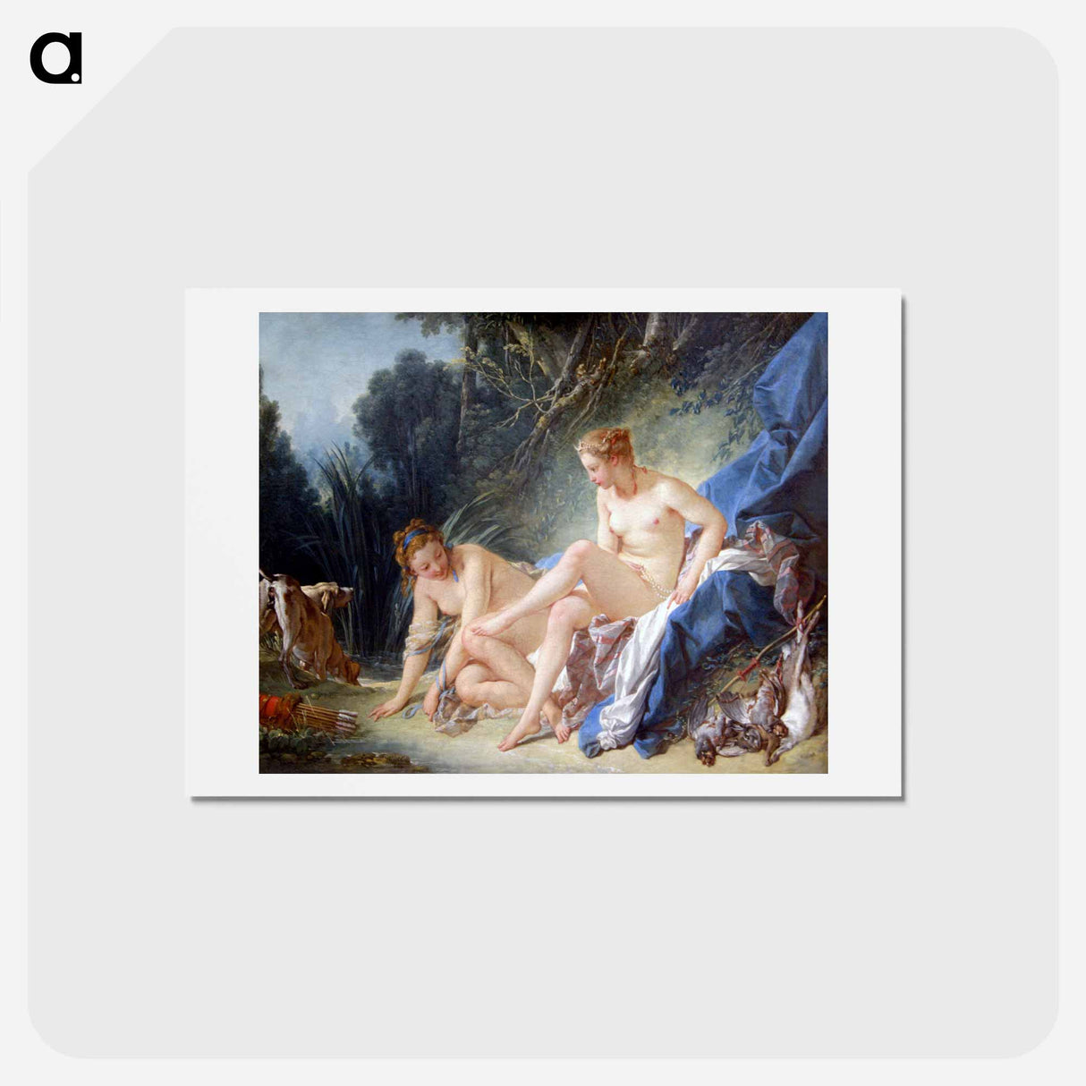 アートポストカード-Diana leaving her Bath - フランソワ ブーシェ Postcard.