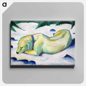 アートパネル-Dog Lying in the Snow - フランツ マルク Canvas.