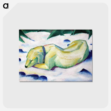 アートポストカード-Dog Lying in the Snow - フランツ マルク Postcard.