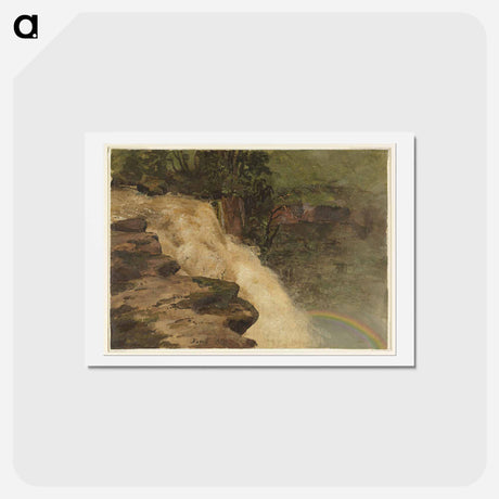 アートポストカード-A Waterfall in Colombia - フレデリック エドウィン チャーチ Postcard.