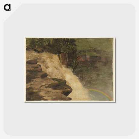 アートポストカード-A Waterfall in Colombia - フレデリック エドウィン チャーチ Postcard.