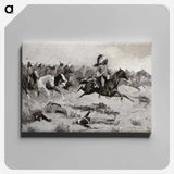 アートパネル-Rushing Red Lodges Passed through the Line
 - フレデリック レミントン Canvas.
