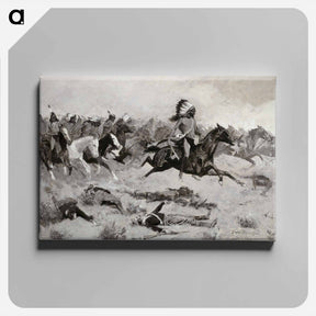 アートパネル-Rushing Red Lodges Passed through the Line
 - フレデリック レミントン Canvas.