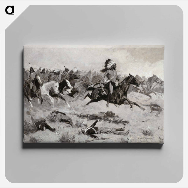 アートパネル-Rushing Red Lodges Passed through the Line
 - フレデリック レミントン Canvas.