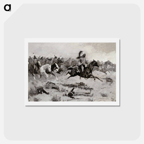 アートポストカード-Rushing Red Lodges Passed through the Line
 - フレデリック レミントン Postcard.