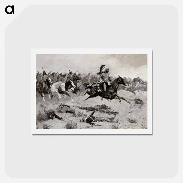 アートポストカード-Rushing Red Lodges Passed through the Line
 - フレデリック レミントン Postcard.