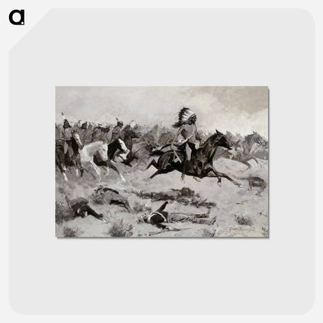 アートポストカード-Rushing Red Lodges Passed through the Line
 - フレデリック レミントン Postcard.