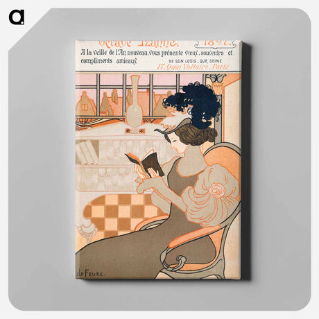 アートパネル-Nieuwjaarswens van Octave Uzanne voor het jaar 1897 - ジョルジュ ド フィール Canvas.