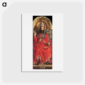 アートポストカード-The Ghent Altarpiece, God Almighty (detail) - ヤン ファン エイク Postcard.