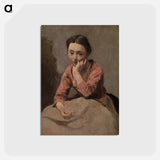 アートポストカード-Pensive Young Woman
 - ジャン バティスト カミーユ コロー Postcard.