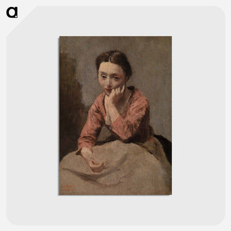 アートポストカード-Pensive Young Woman
 - ジャン バティスト カミーユ コロー Postcard.