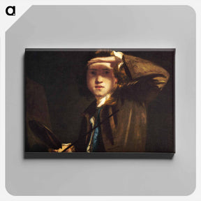 アートパネル-Self-portrait shading the Eyes - ジョシュア レノルズ Canvas.
