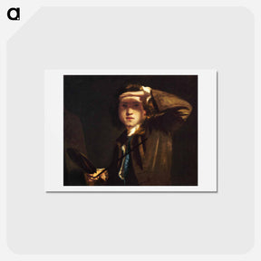 アートポストカード-Self-portrait shading the Eyes - ジョシュア レノルズ Postcard.