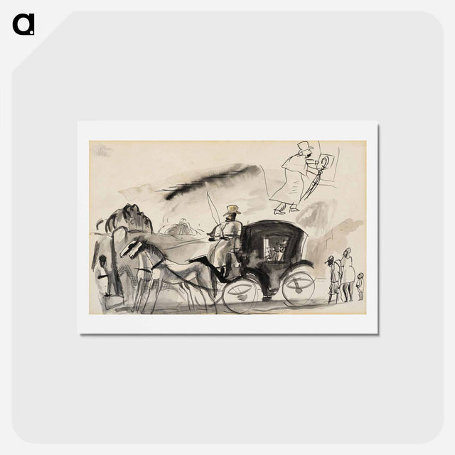 アートポストカード-Figures with Cab
 - ジュール パスキン Postcard.