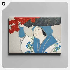 アートパネル-Woman from Momoyogusa–Flowers of a Hundred Generations - 神坂 雪佳 Canvas.