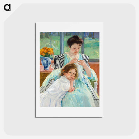 アートポストカード-Young Mother Sewing - メアリー カサット Postcard.