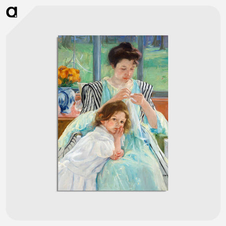 アートポストカード-Young Mother Sewing - メアリー カサット Postcard.