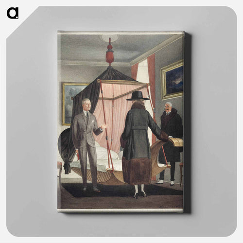 Two Man and a Woman in a Bedroom - オットー フリードリヒ カール レンデッケ Canvas.