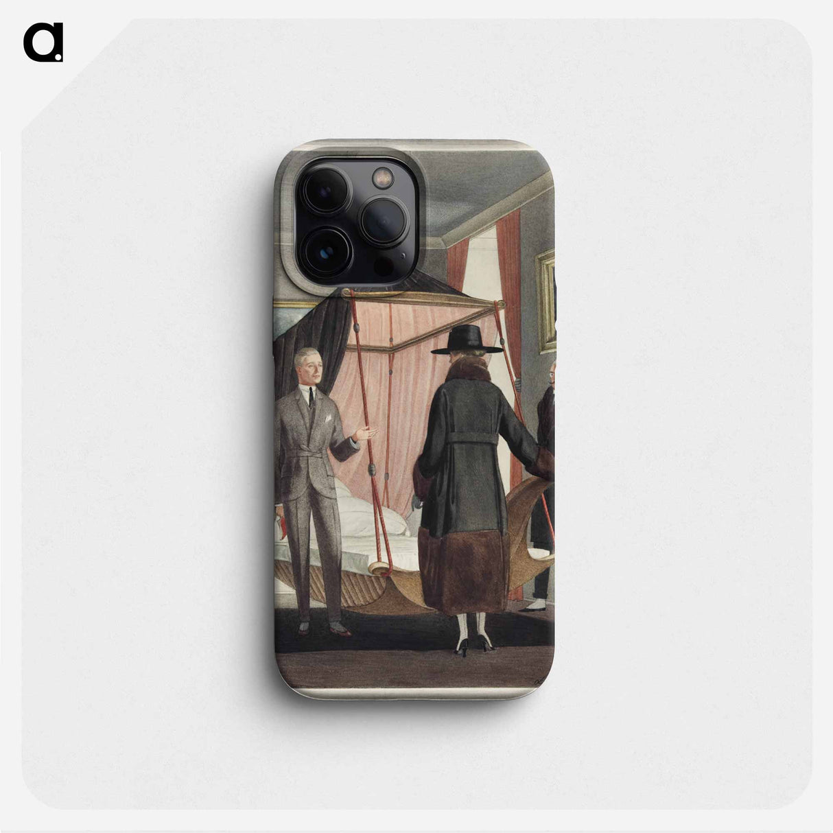 Two Man and a Woman in a Bedroom - オットー フリードリヒ カール レンデッケ Phone Case.