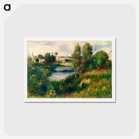 アートポストカード-Landscape at Vétheuil - ピエール オーギュスト ルノワール Postcard.