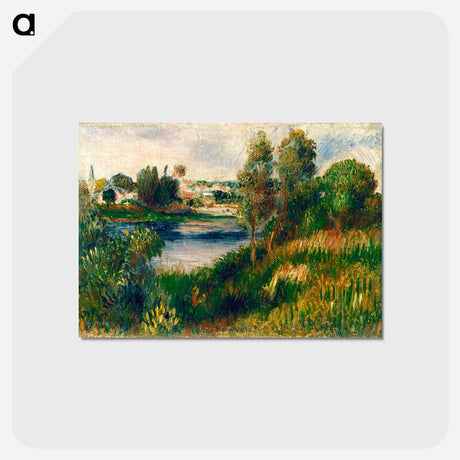 アートポストカード-Landscape at Vétheuil - ピエール オーギュスト ルノワール Postcard.