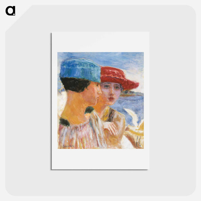アートポストカード-Young Girls with Seagull
 - ピエール ボナール Postcard.