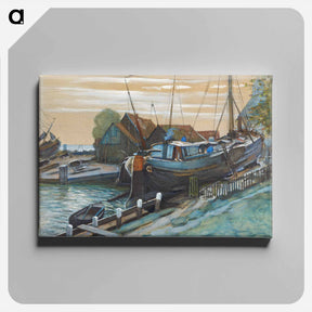 アートパネル-Drydock at Durgerdam - ピエト モンドリアン Canvas.