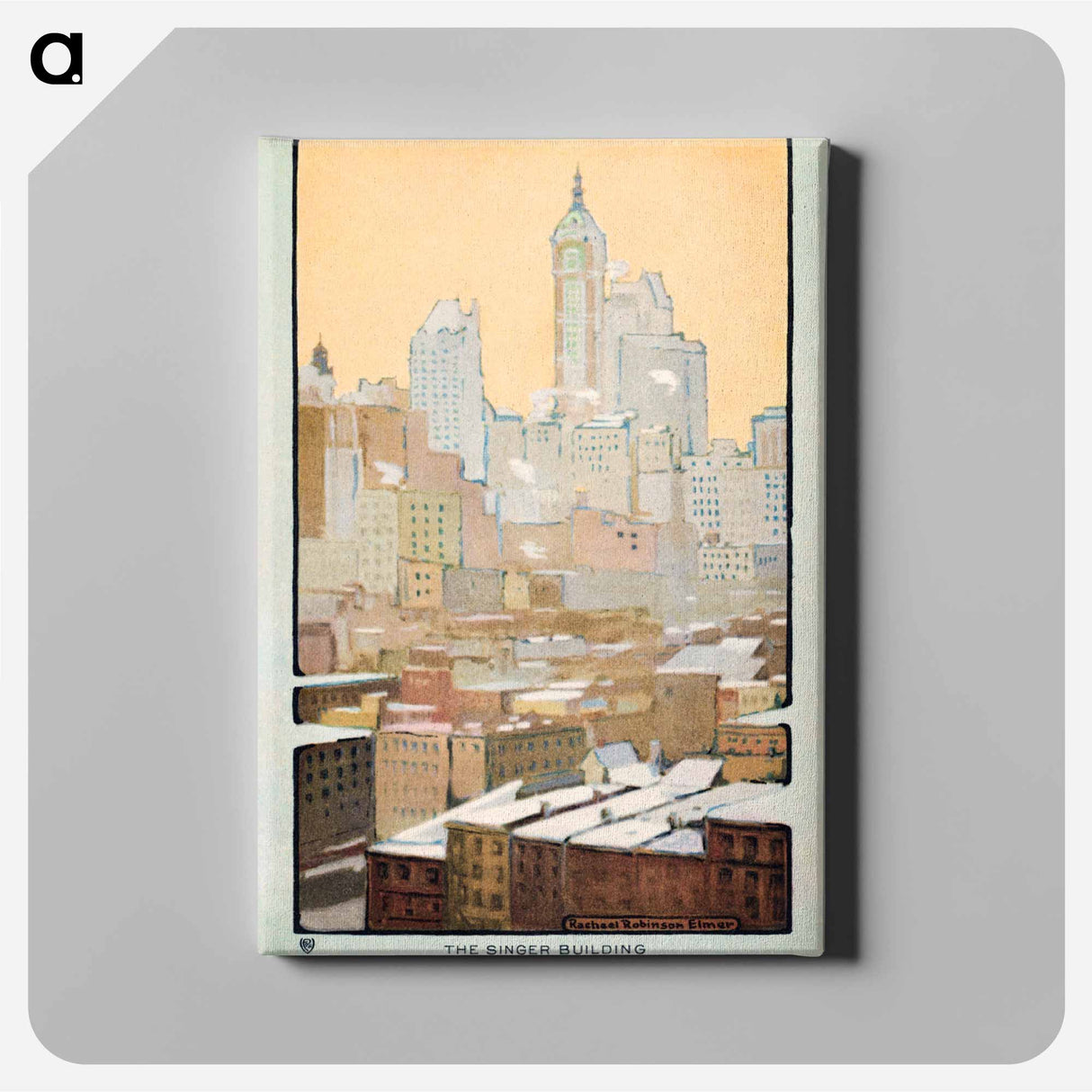 アートパネル-The Singer Building from Brooklyn Bridge
 - レイチェル ロビンソン エルマー Canvas.