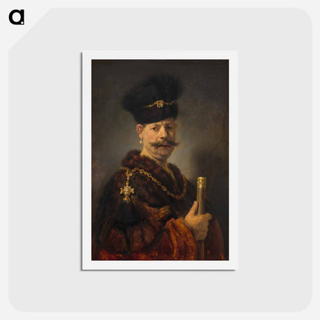 アートポストカード-A Polish Nobleman - レンブラント ファン レイン Postcard.