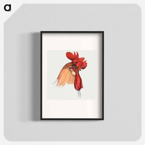 アートポスター-Head of a Rooster - サミュエル コールマン Poster.