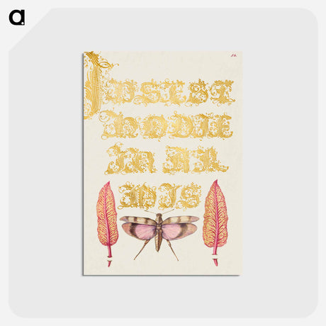アートポストカード-Chard Leaves and Red Winged Grasshopper from Mira Calligraphiae Monumenta
 - 書道のお手本 Postcard.