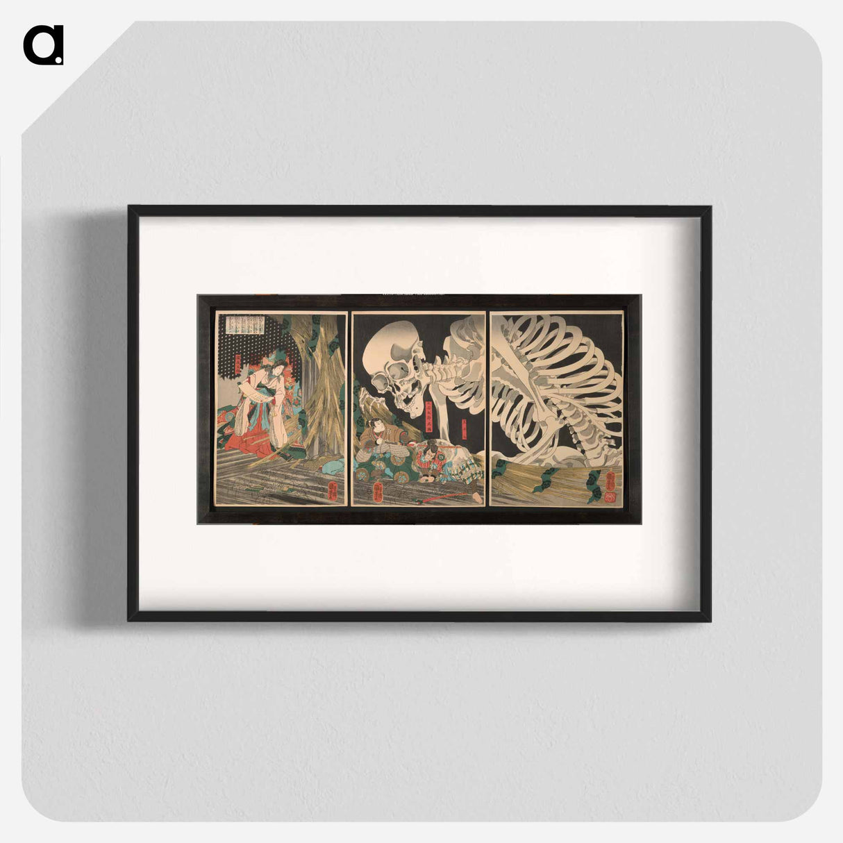 Mitsukuni Defying the Skeleton Specter - Utagawa Kuniyoshi Poster.