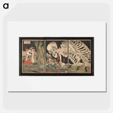 Mitsukuni Defying the Skeleton Specter - Utagawa Kuniyoshi Poster.