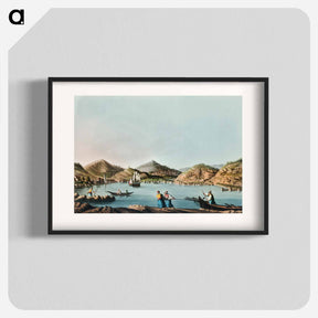 アートポスター-Western Harbour of the Island of Samos - オスマン帝国領内の景色 Poster.