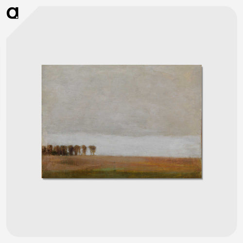 遠くの木立のある風景 - ヴィルヘルム ハンマースホイ Postcard.