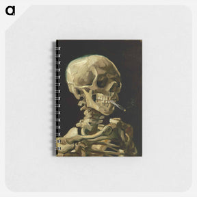 アートメモ帳-Head of a skeleton with a burning cigarette - フィンセント ファン ゴッホ Memo.