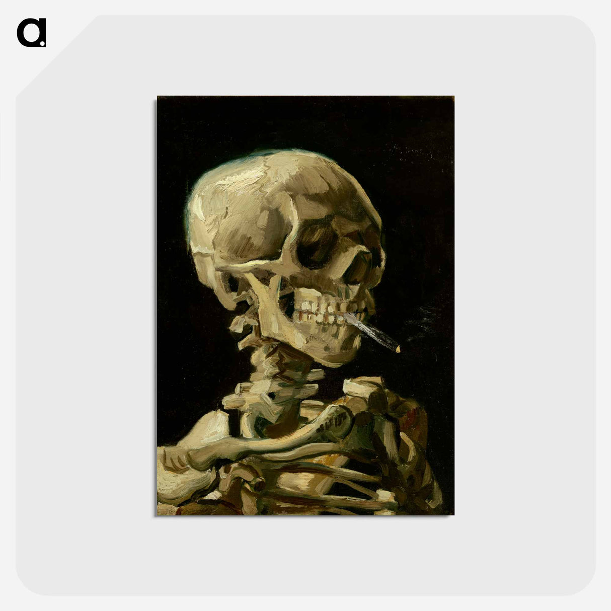 Head of a skeleton with a burning cigarette - フィンセント ファン ゴッホ Postcard.