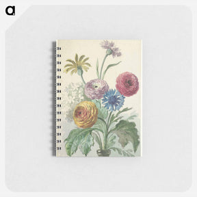 アートメモ帳-Boeket bloemen in de hals van een groene vaas - ウィレム ヴァン リーン Memo.