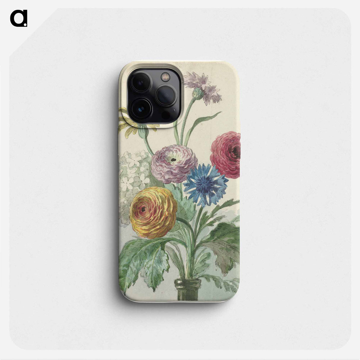 Boeket bloemen in de hals van een groene vaas - ウィレム ヴァン リーン Phone Case.