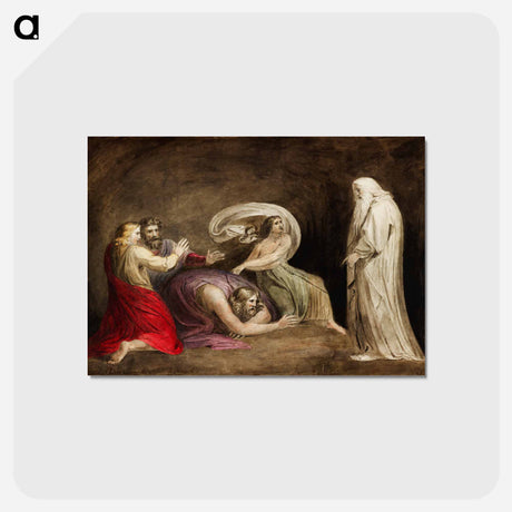 アートポストカード-Witch of Endor raising the spirit of Samuel - ウィリアム ブレイク Postcard.