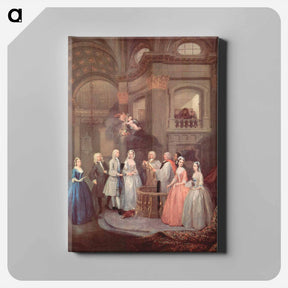 アートパネル-The Wedding of Stephen Beckingham and Mary Cox - ウィリアム ホガース Canvas.
