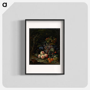 アートポスター-Dutch still life with fruit, foliage, and insects - エイブラハム ミニョン Poster.