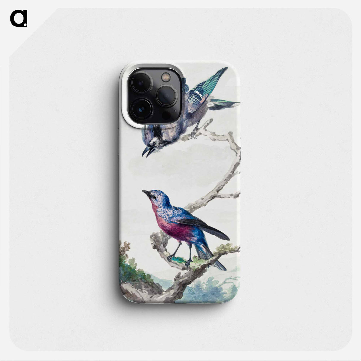 Two birds: a blue jay and a purple-breasted cotinga - アールト シューマン Phone Case.