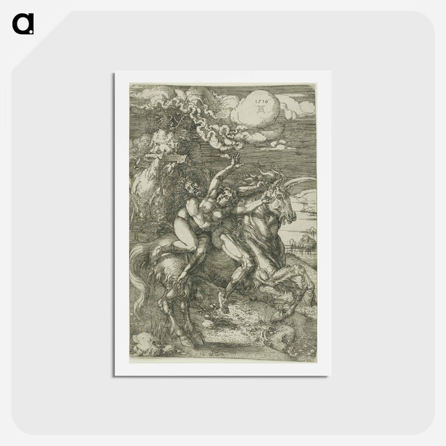 アートポストカード-The Abduction of Proserpine on a Unicorn - アルブレヒト デューラー Postcard.